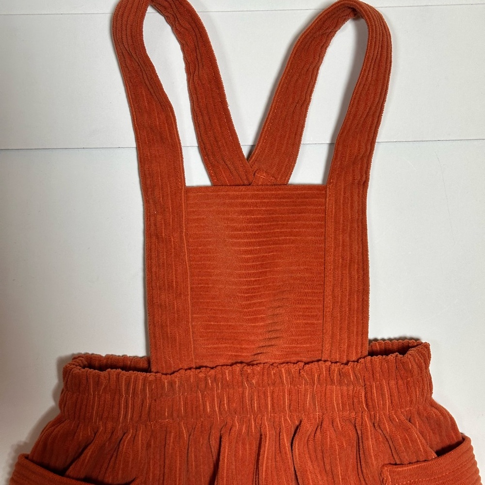 Wonder Nation Baby Girl Orange/Brown Corduroy Overall Dress Size 12M - Picture 2 of 8